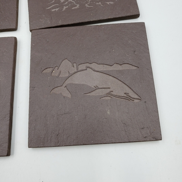 Slate Coaster Set of 4 Square Animal Print Canadian Handcrafted Boxed - Picture 7 of 13